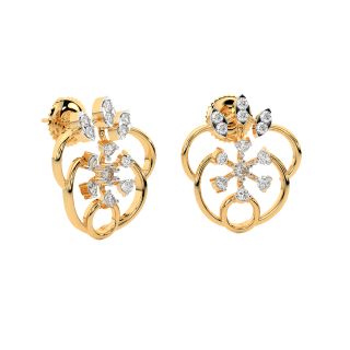 Dellav Round Diamond Stud Earrings